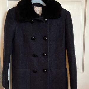 Zara Trafaluc Elegant Black Double-Breasted Women's Coat